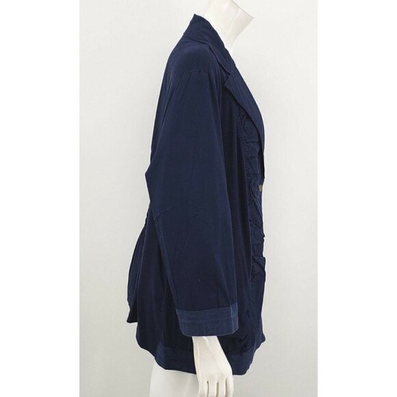 New Avenue Jacket Womens 26/28 Plus Size Navy Blue Snaps  Pockets - Picture 3 of 8
